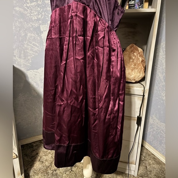 Club Monaco Red purple Pleated Halter midi dress silk size 10 - Picture 6 of 16